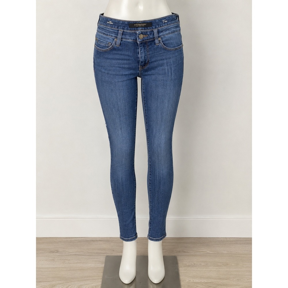 Liverpool Los Angeles Womens Skinny Jeans Medium Wash Blue Denim 2/30